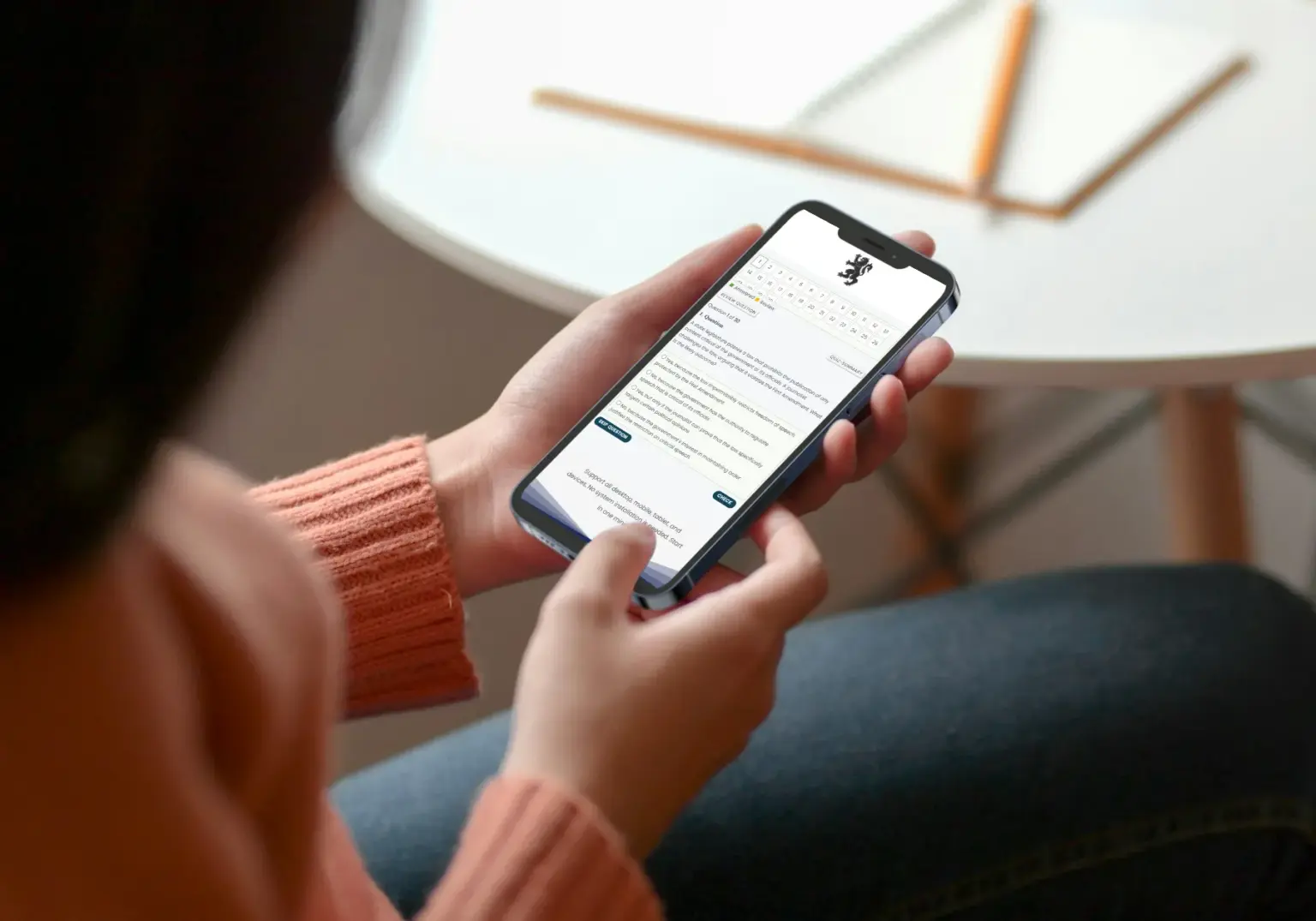 Candidate using Counselor Tutor on mobile